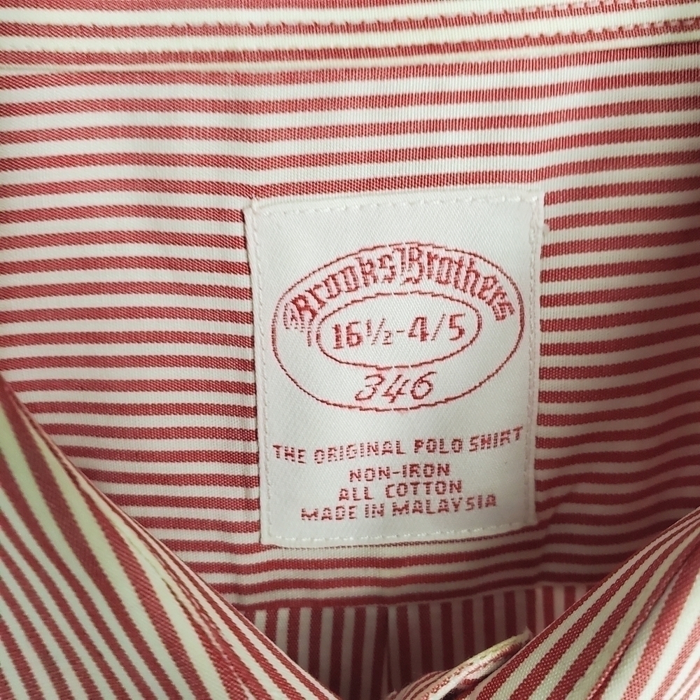 Brooks Brothers 346 Original Polo Striped Button Down Shirt Men Size 16.5 4/5 - Picture 3 of 9